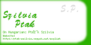 szilvia ptak business card